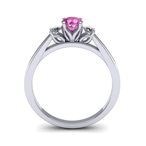 Inel 3stone cu safir roz