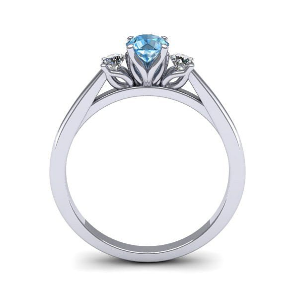 Inel de logodna 3stone cu topaz blue