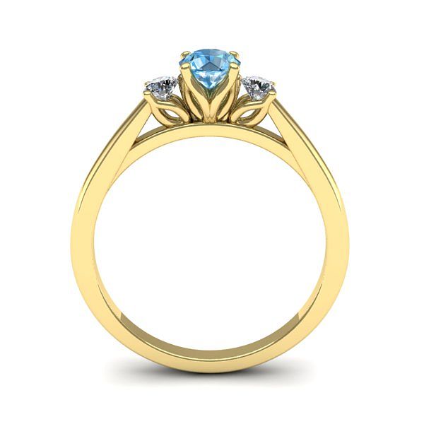 Inel de logodna 3stone cu topaz blue