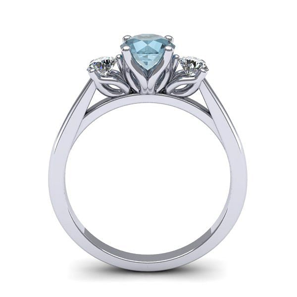 Inel logodna 3stone cu aquamarin