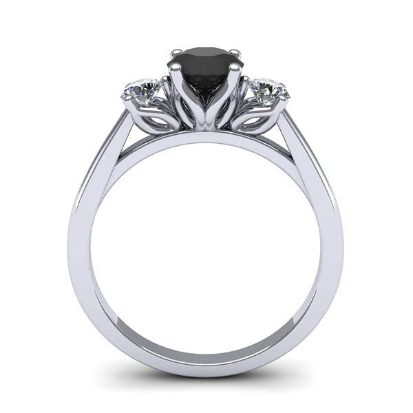 Inel logodna 3stone cu diamant negru