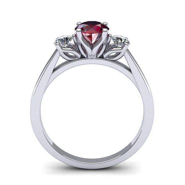 Inel de logodna 3stone cu rubin