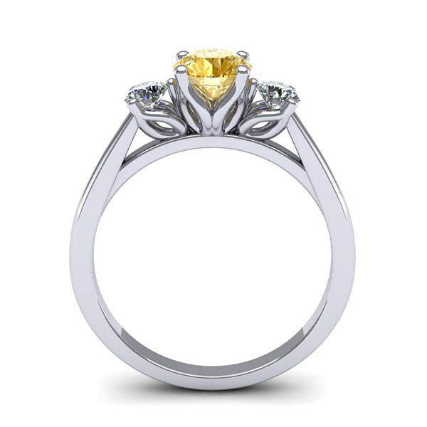 Inel 3stone cu safir galben