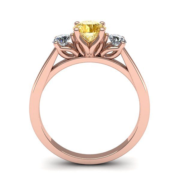 Inel 3stone cu safir galben