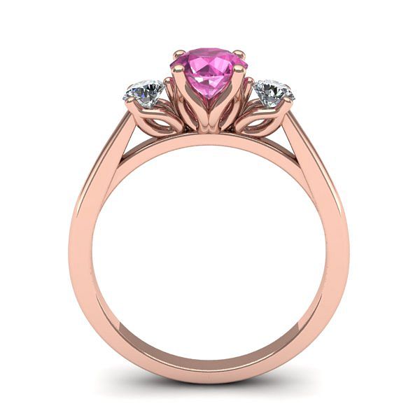 Inel 3stone cu safir roz