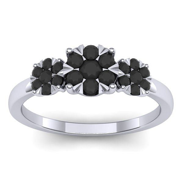 Inel cu diamant negru rotund