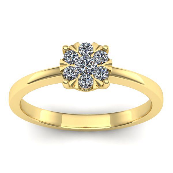 Inel cu diamant rotund