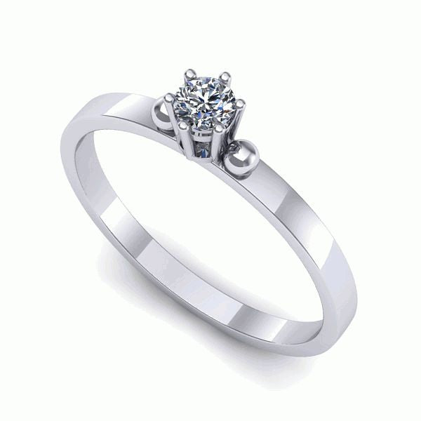 Inel logodna din aur alb cu diamant