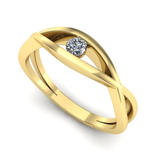 Inel din aur galben cu diamant