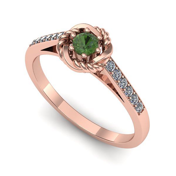 Inel din aur roz cu peridot