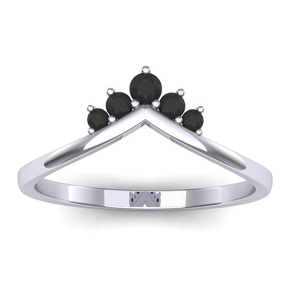 Inel cu diamante negre rotund