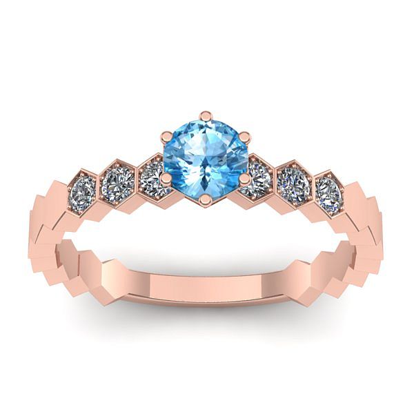 Inel cu topaz blue rotund