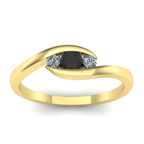 Inel logodna cu diamant negru rotund
