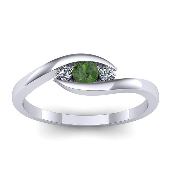 Inel de logodna cu peridot rotund