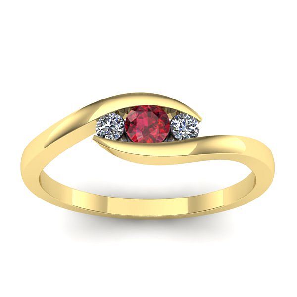 Inel cu rubin rotund