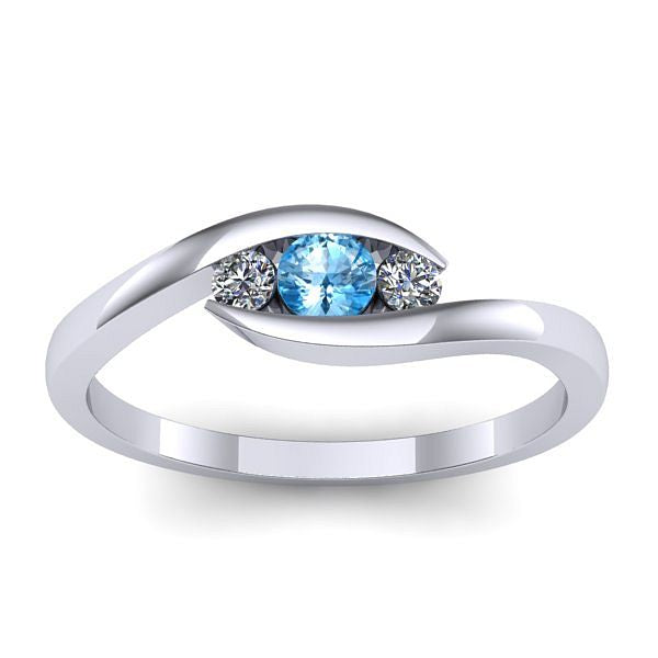 Inel de logodna cu topaz blue rotund