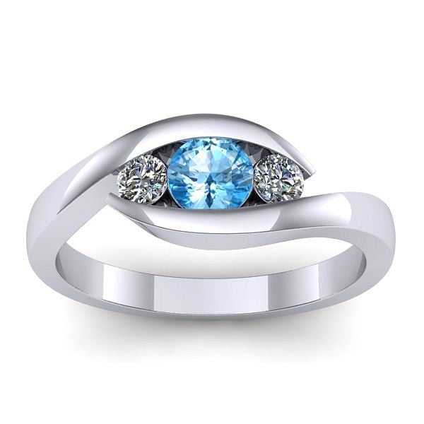 Inel de logodna cu topaz blue rotund