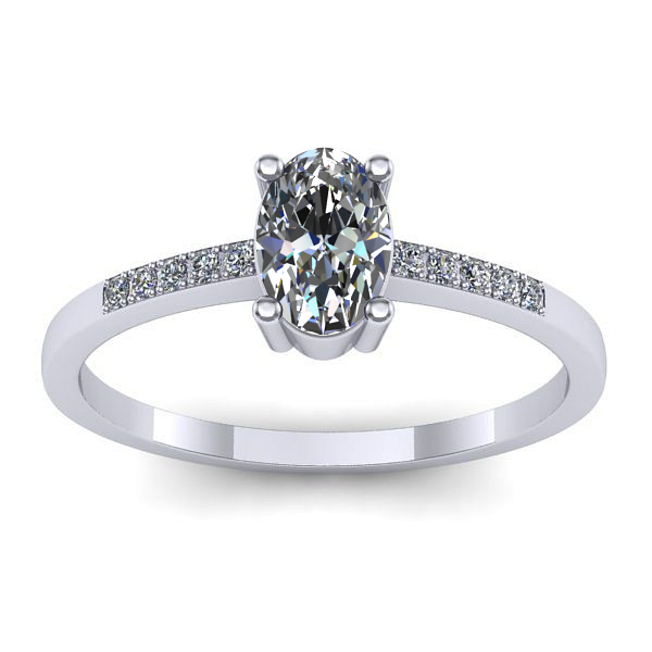 Inel logodna cu diamant natural oval