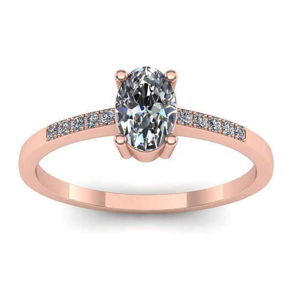 Inel logodna cu diamant natural oval