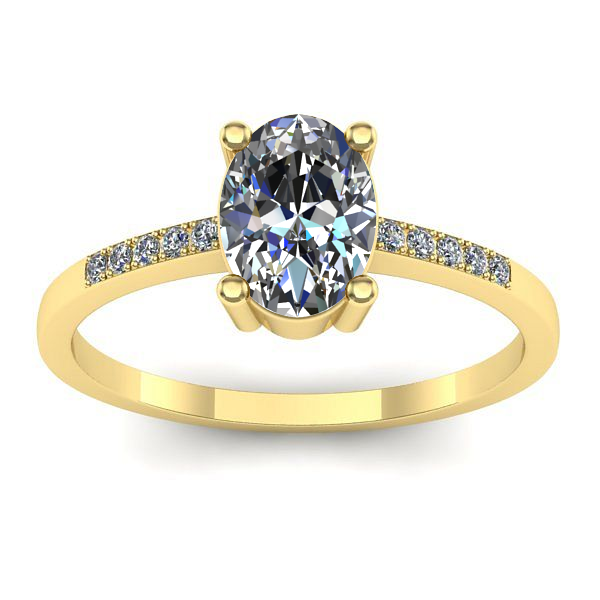 Inel de logodna cu diamant natural oval