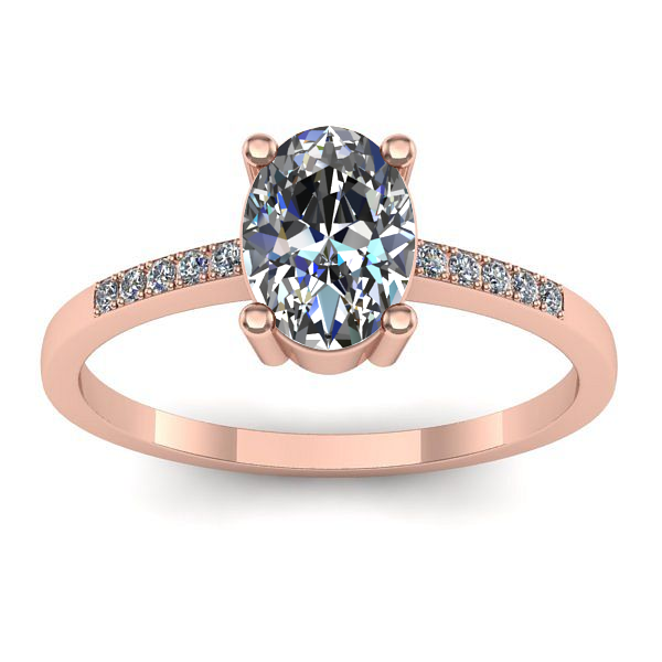 Inel de logodna cu diamant natural oval