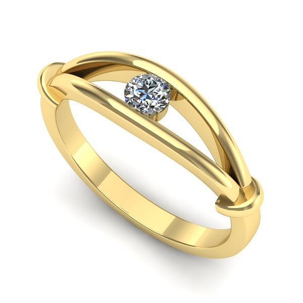 Inel din aur galben cu diamant