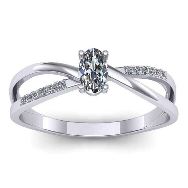 Inel de logodna cu diamant natural oval