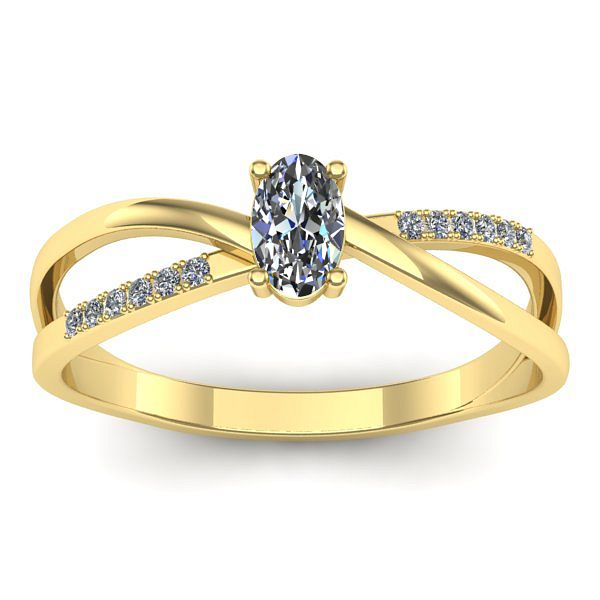 Inel de logodna cu diamant natural oval