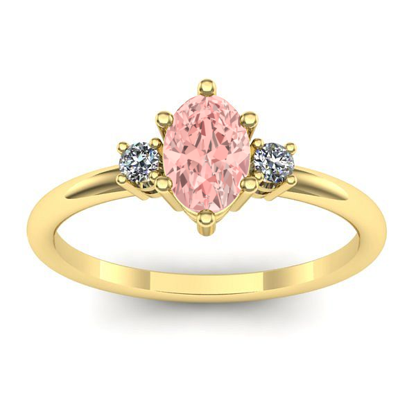 Inel logodna cu diamant de laborator roz oval