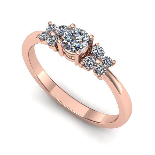Inel din aur roz cu diamant