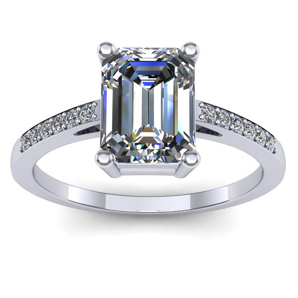 Inel de logodna cu diamant emerald cut
