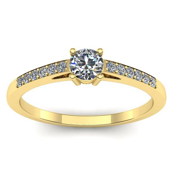 Inel logodna cu diamant rotund