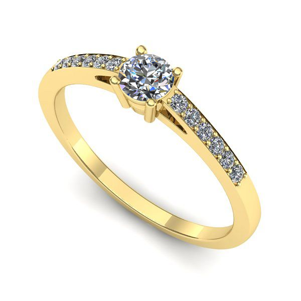 Inel din aur galben cu diamant