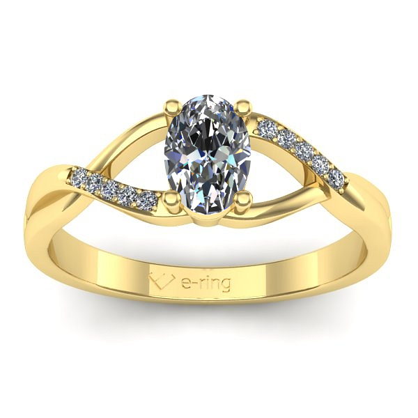 Inel de logodna cu diamant natural oval