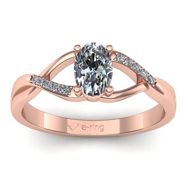 Inel de logodna cu diamant natural oval