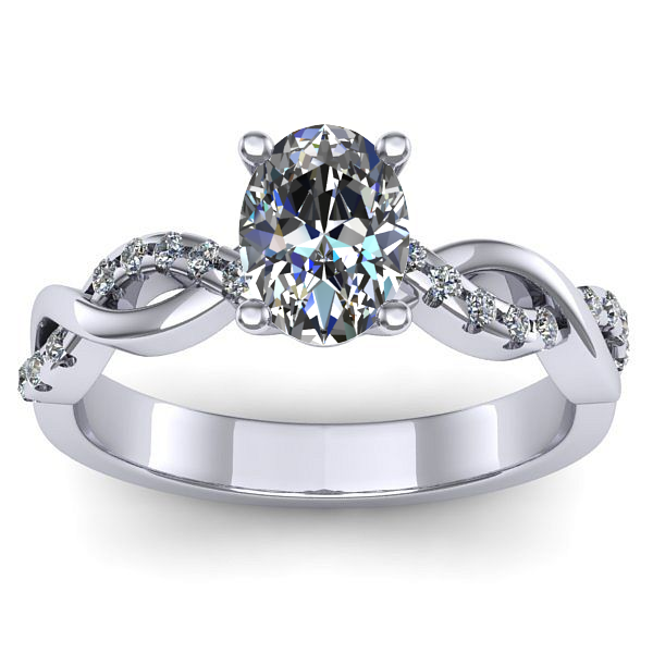Inel de logodna cu diamant natural oval