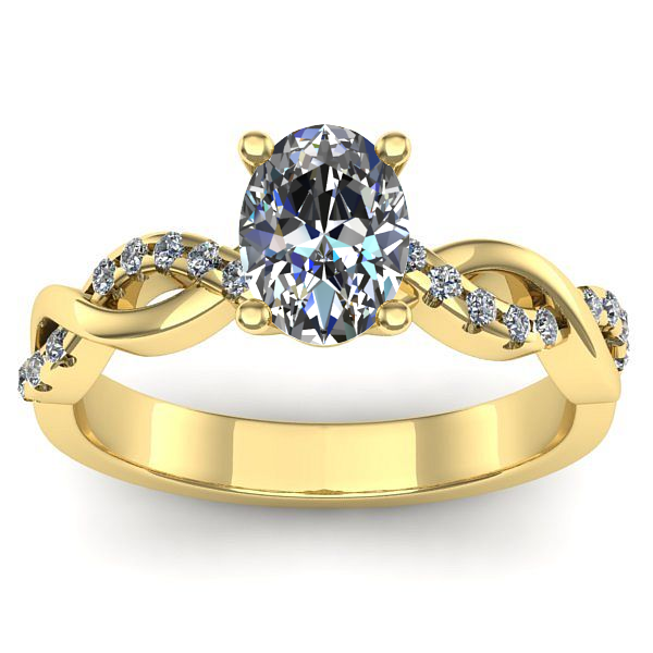 Inel de logodna cu diamant natural oval