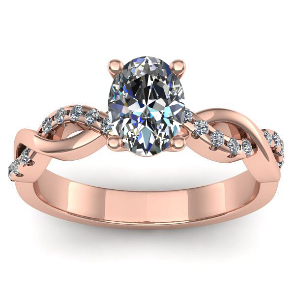 Inel de logodna cu diamant natural oval