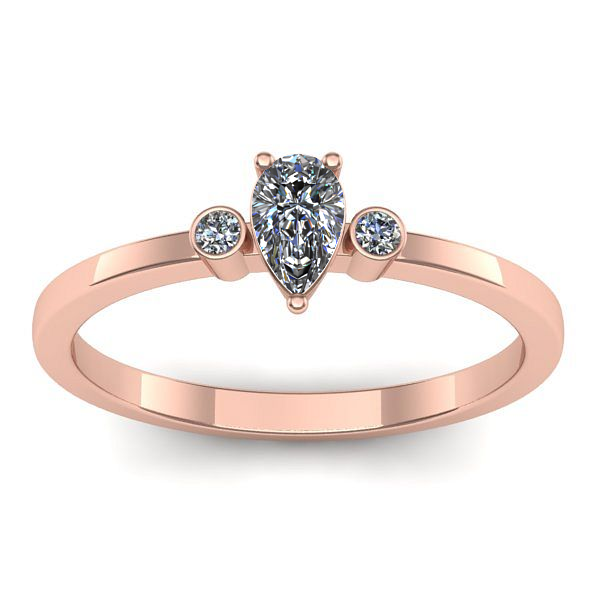Inel de logodna cu diamant natural pear