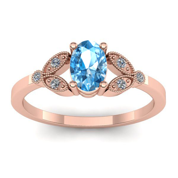 Inel logodna cu topaz blue oval