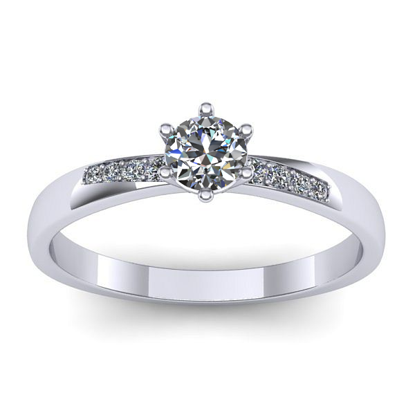 Inel cu diamant rotund