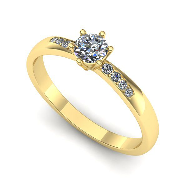 Inel din aur galben cu diamant