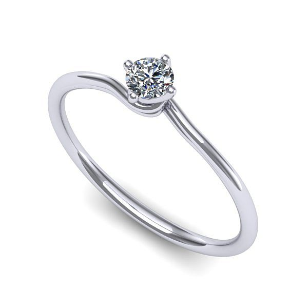 Inel din aur alb cu diamant