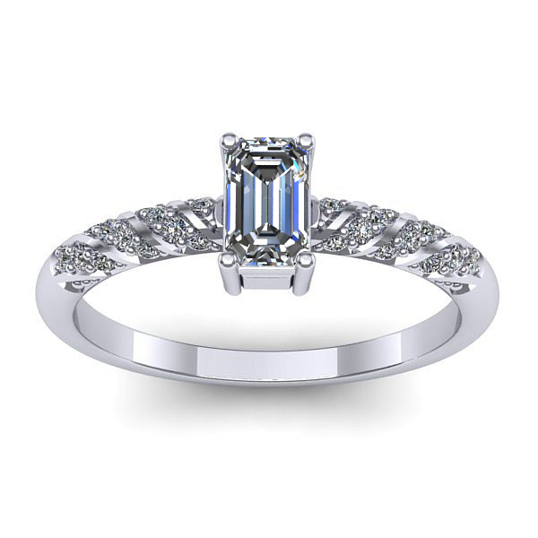 Inel de logodna cu diamant emerald cut
