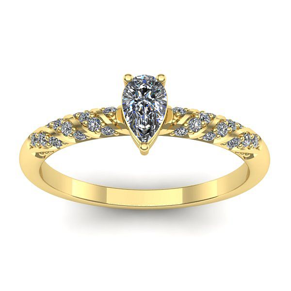 Inel de logodna cu diamant natural pear