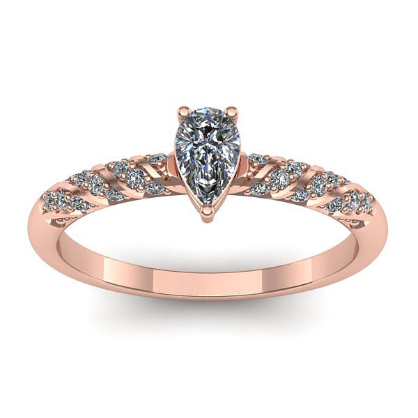 Inel de logodna cu diamant natural pear