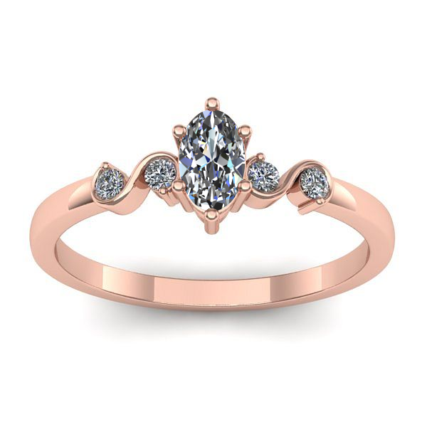 Inel de logodna cu diamant natural oval