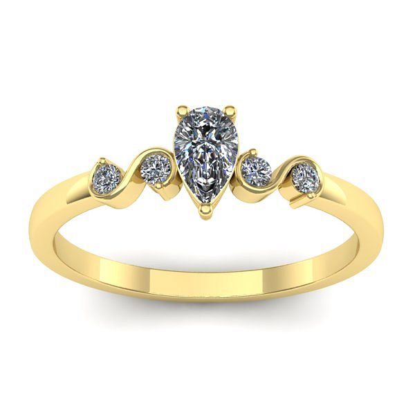 Inel de logodna cu diamant natural pear
