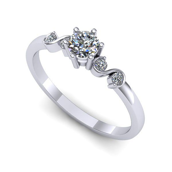 Inel de logodna din aur alb cu diamant