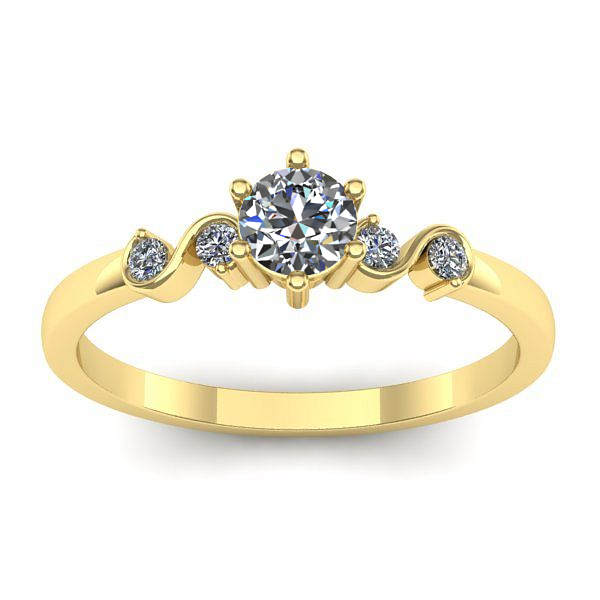 Inel logodna cu diamant rotund